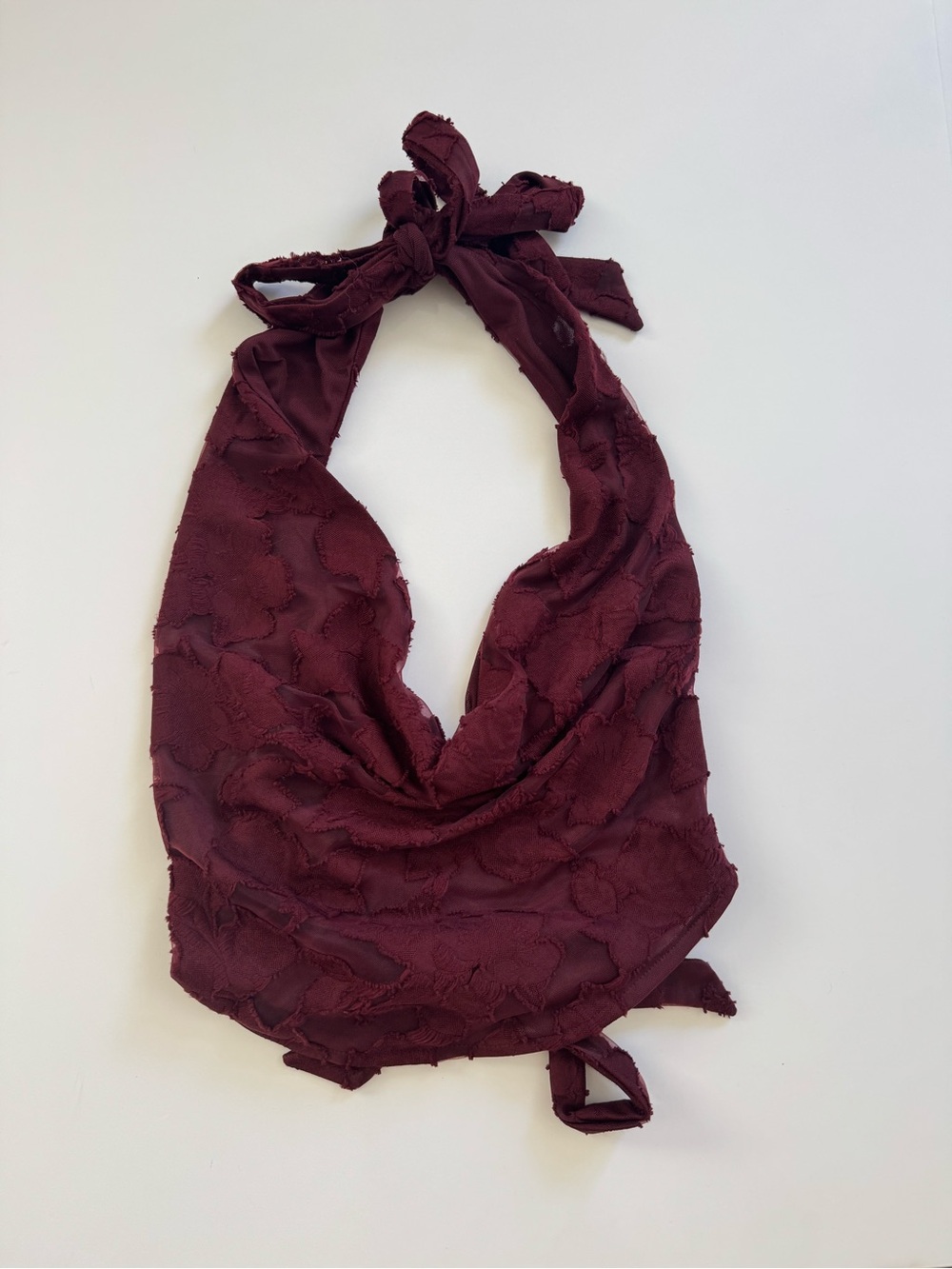 BABYBOO Burgundy Textured Halter Top NWT Size S